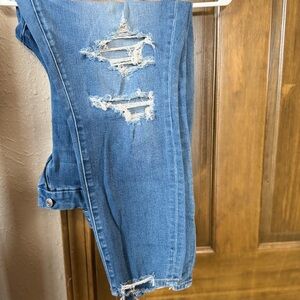 American Eagle Outfitters Blue Distressed Skinny Jeans